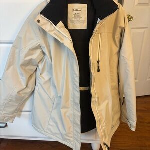 L.L. Bean Cream and Black Winter Jacket
